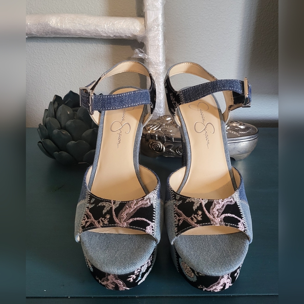 Jessica Simpson Denim and Denim Platform Heels